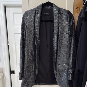 Silver Sequin Blazer